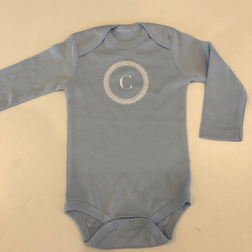BABY BODYSUIT - BLUE C WREATH - SAMPLE