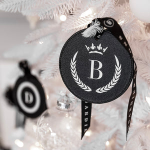 LEATHERETTE INITIAL CHRISTMAS DECORATIONS