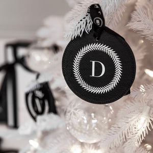 LEATHERETTE INITIAL CHRISTMAS DECORATIONS